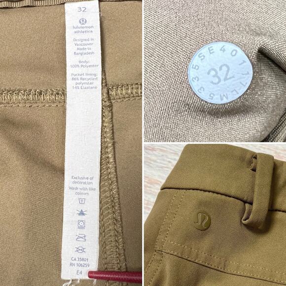 Lululemon ABC Pant Classic Fit Warpstreme MENS 32 x 32 Artifact Brown Chino - Picture 3 of 13
